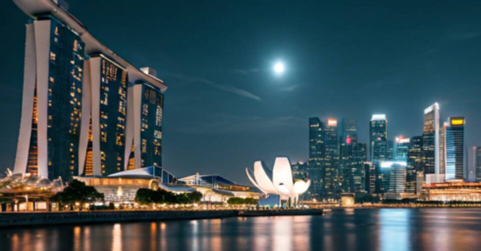 Cold Moon Lights Up Singapore's Night Sky